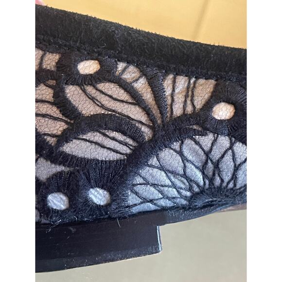 AGL Embroidered Leather Ballet Flats Rhinestone Buckle Size 7 - Picture 10 of 10